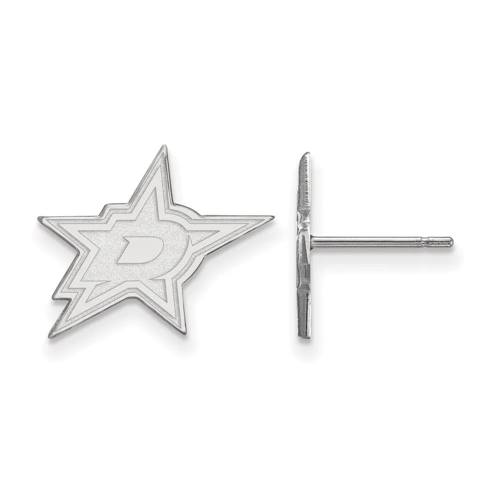 10k White Gold NHL Dallas Stars Small Post Earrings