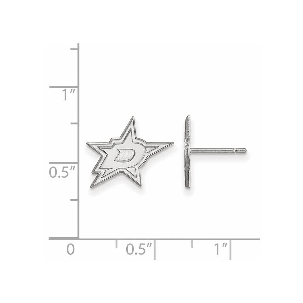 10k White Gold NHL Dallas Stars Small Post Earrings