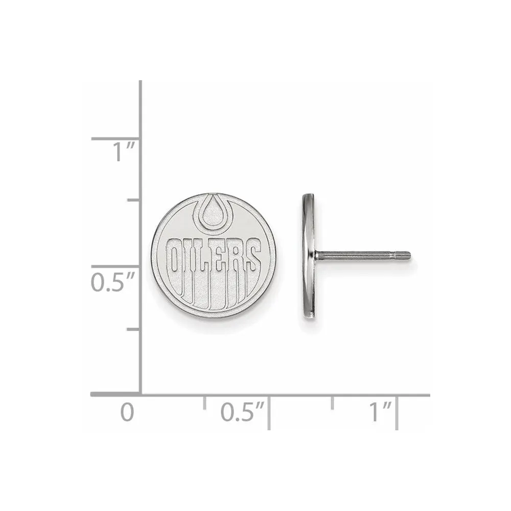 10k White Gold NHL Edmonton Oilers Small Post Earrings