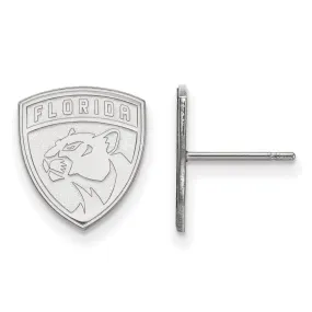 10k White Gold NHL Florida Panthers Small Post Earrings