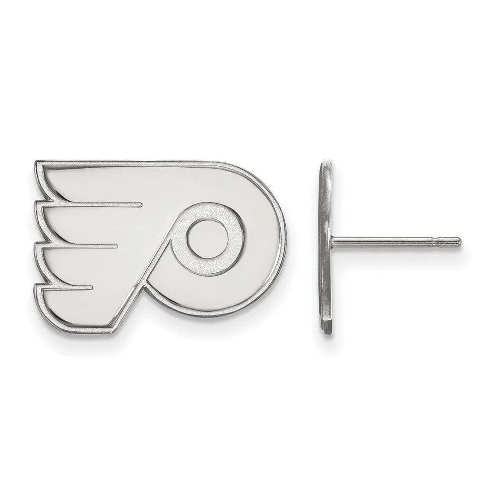 10k White Gold NHL Philadelphia Flyers Small Post Earrings