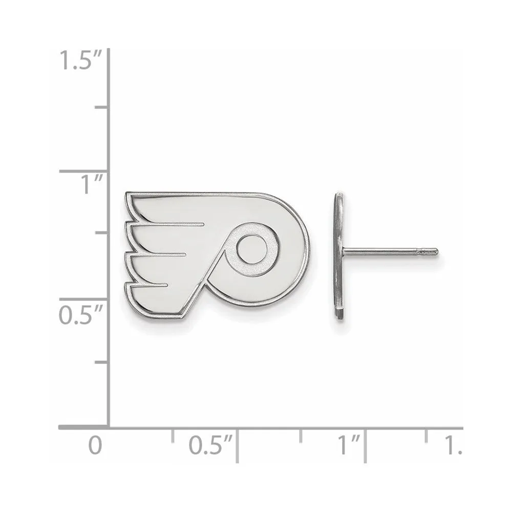 10k White Gold NHL Philadelphia Flyers Small Post Earrings