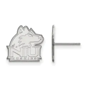 10k White Gold Northern Illinois University Small Post Earrings