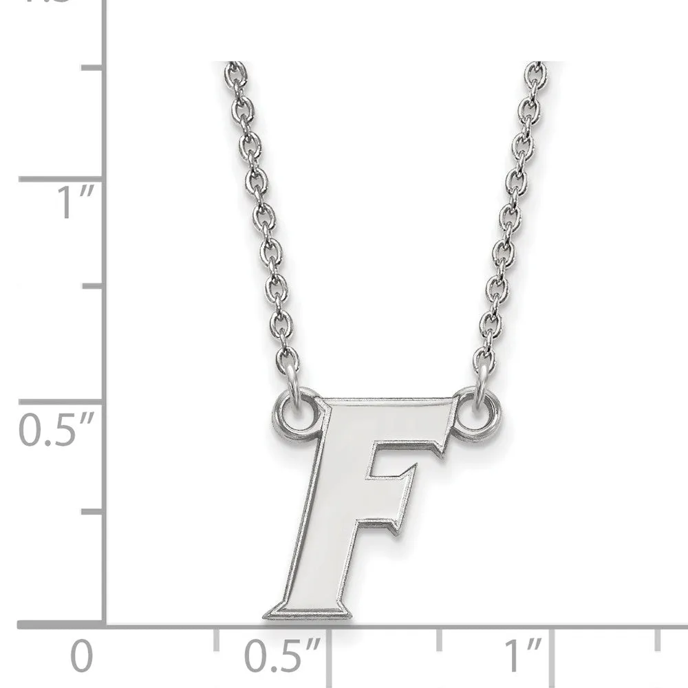 10k White Gold U of Florida Small Initial F Pendant Necklace