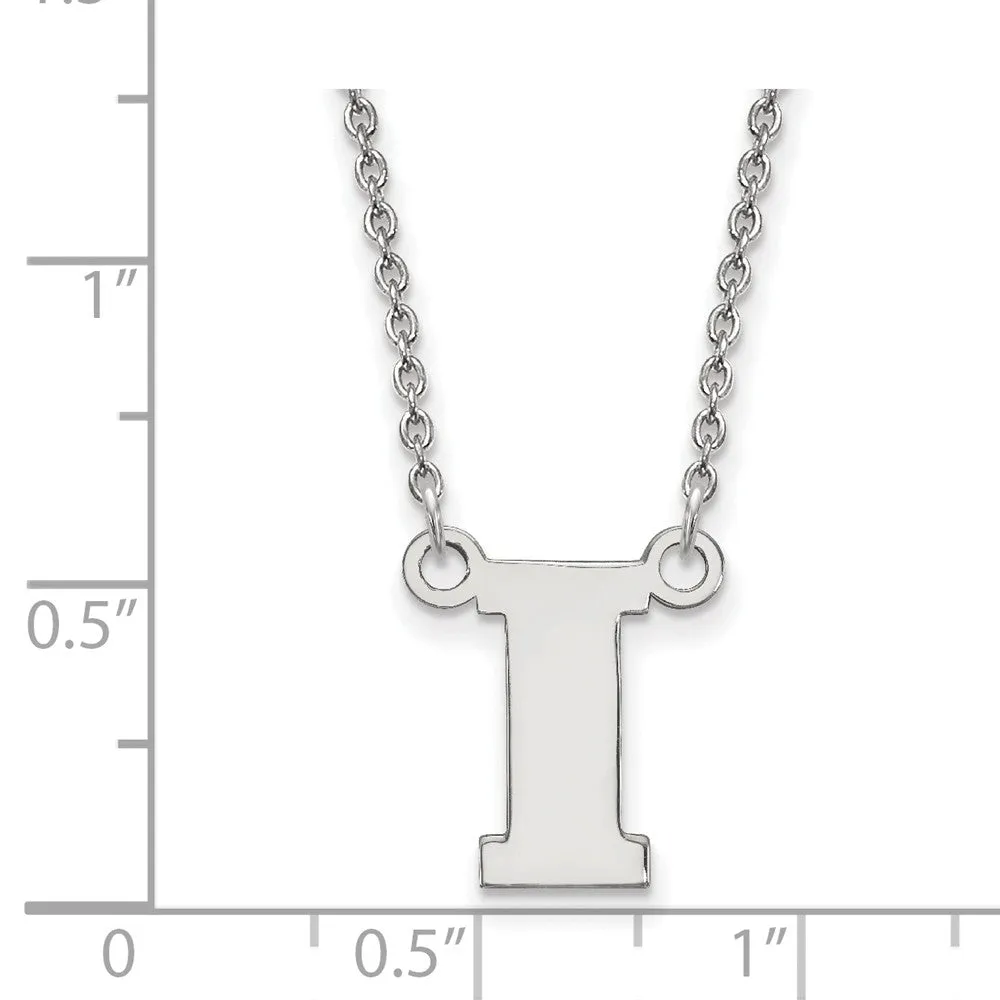 10k White Gold U of Iowa Small Initial I Pendant Necklace