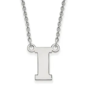 10k White Gold U of Iowa Small Initial I Pendant Necklace