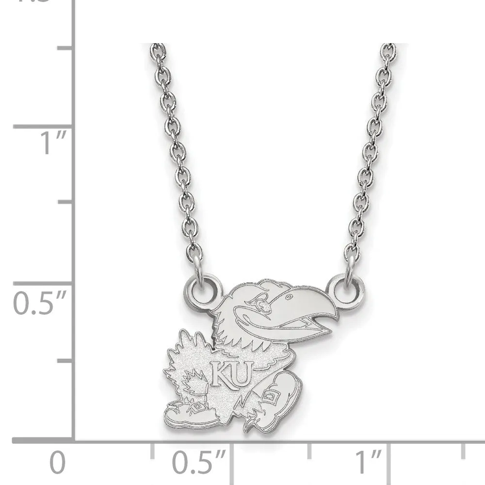 10k White Gold U of Kansas Small Pendant Necklace