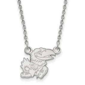 10k White Gold U of Kansas Small Pendant Necklace