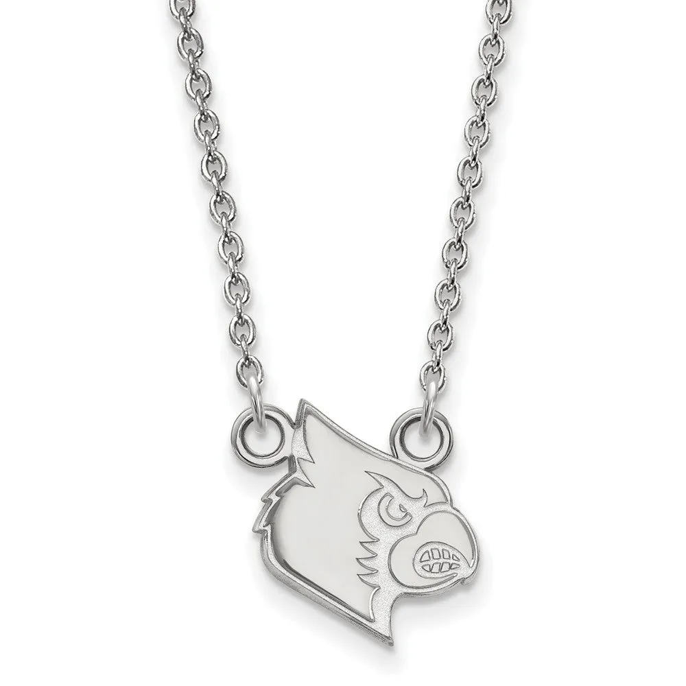 10k White Gold U of Louisville Small Pendant Necklace