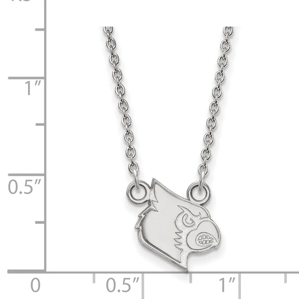 10k White Gold U of Louisville Small Pendant Necklace