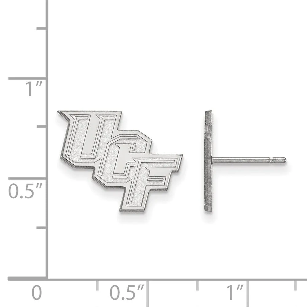 10k White Gold Univ. of Central Florida 'UCF' Small Post Earrings