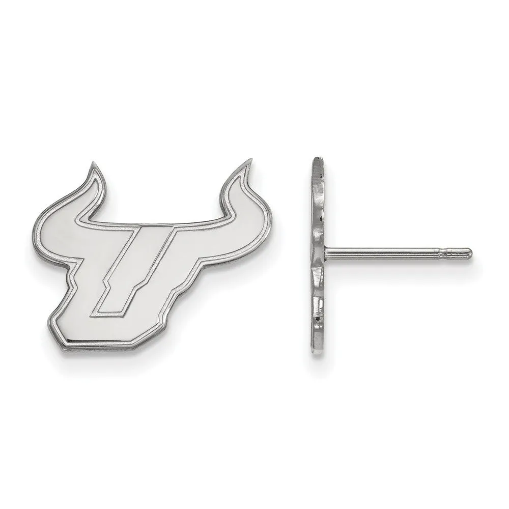 10k White Gold Univ. of South Florida Small Post Earrings