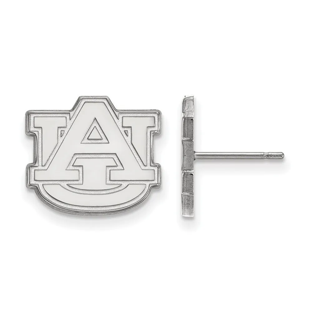 14k White Gold Auburn University Small Post Earrings