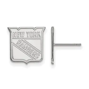 14k White Gold NHL New York Rangers Small Post Earrings