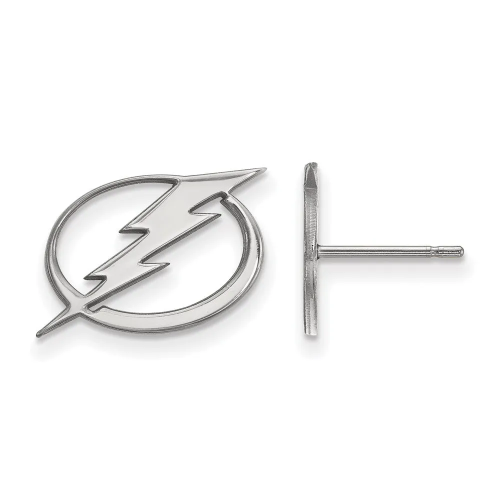 14k White Gold NHL Tampa Bay Lightning Small Post Earrings