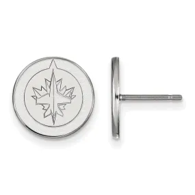 14k White Gold NHL Winnipeg Jets Small Post Earrings