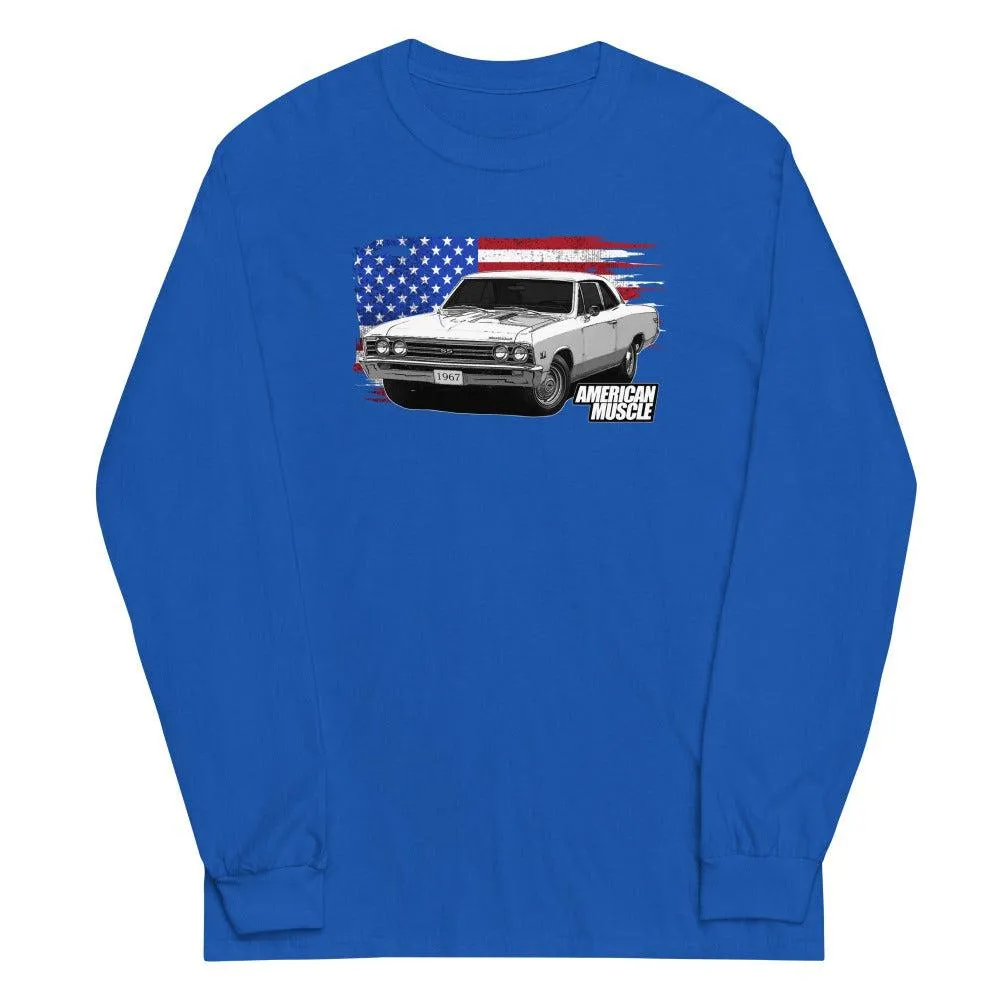 1967 Chevelle Long Sleeve Shirt With American Flag