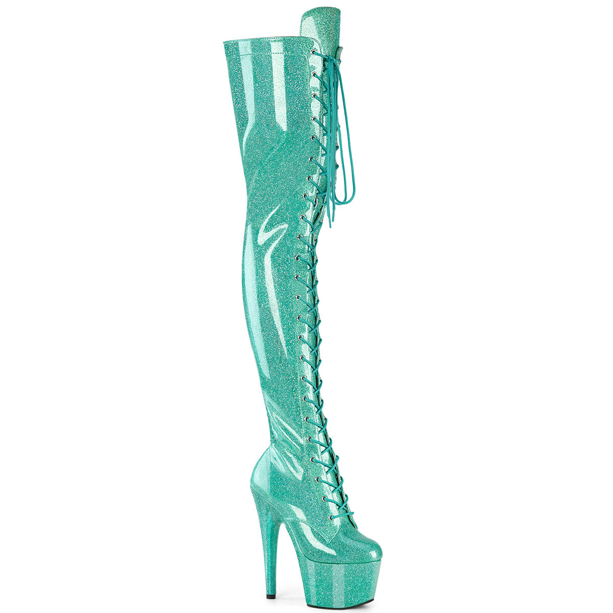 7 Inch Heel ADORE-3020GP Aqua Glitter