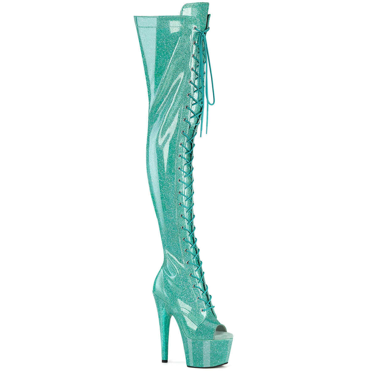 7 Inch Heel ADORE-3021GP Aqua Glitter