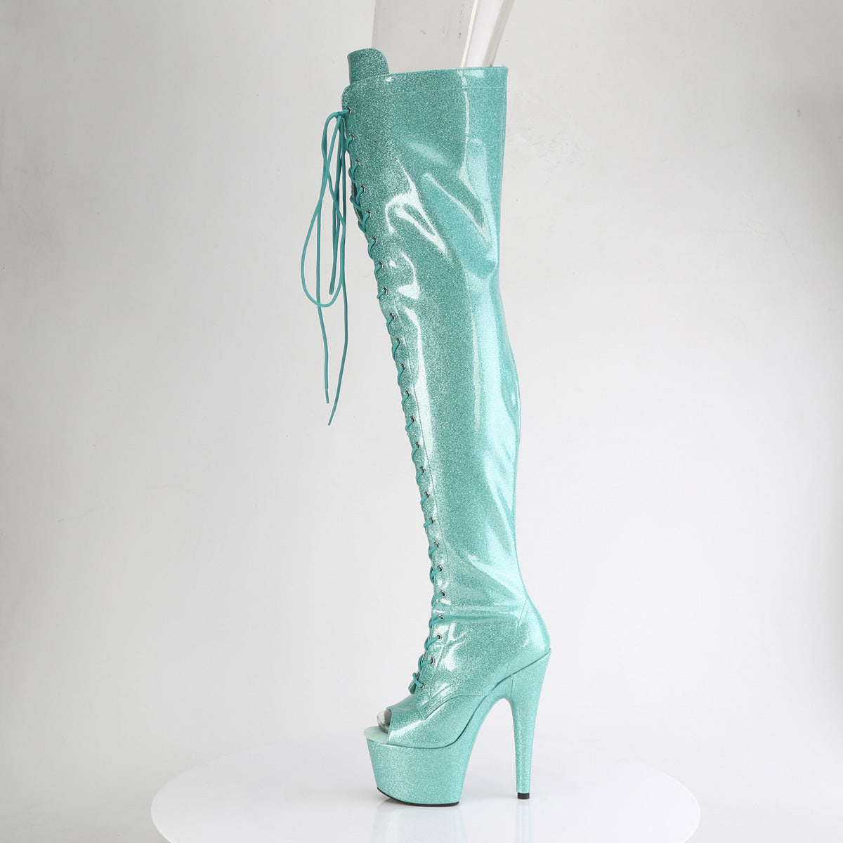 7 Inch Heel ADORE-3021GP Aqua Glitter