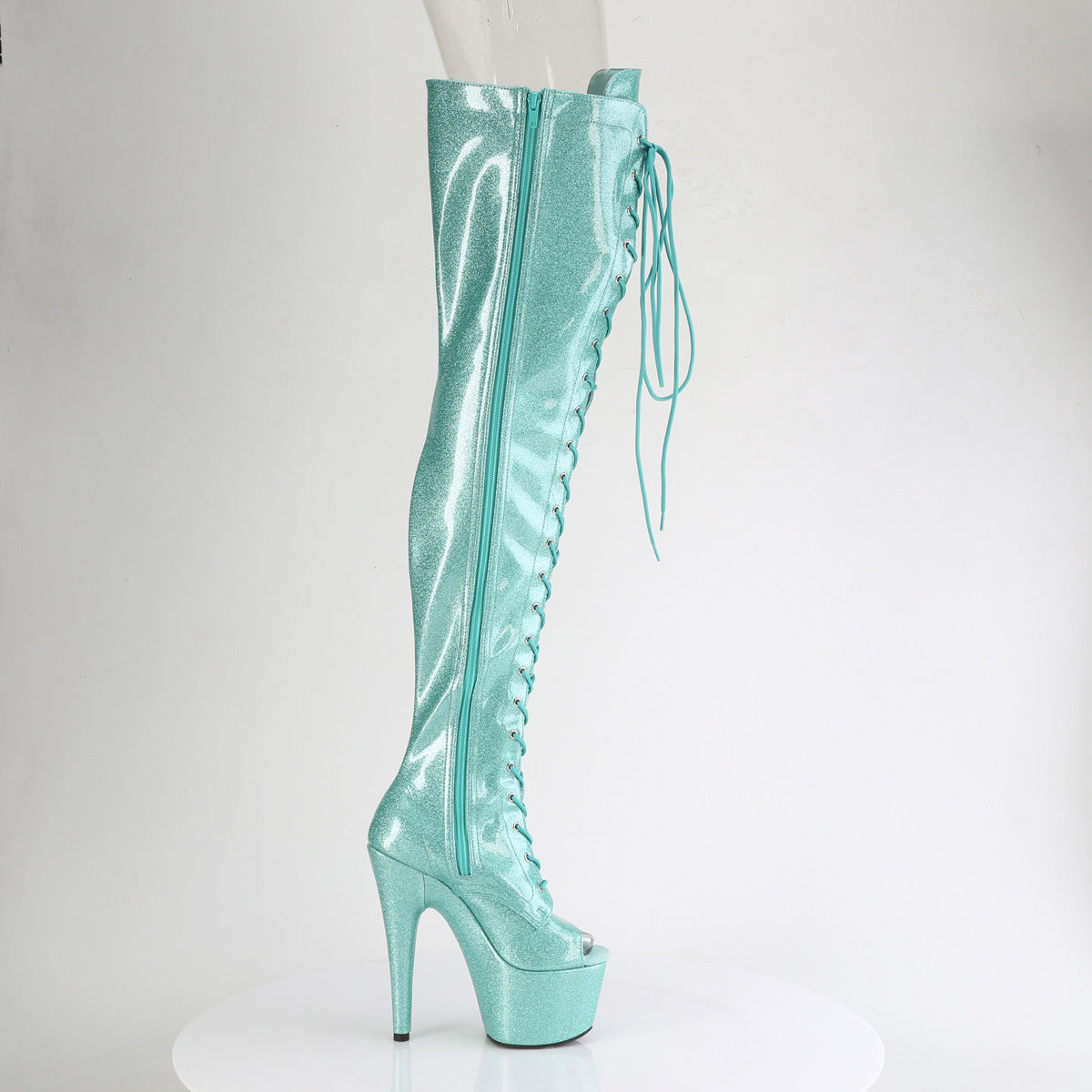 7 Inch Heel ADORE-3021GP Aqua Glitter