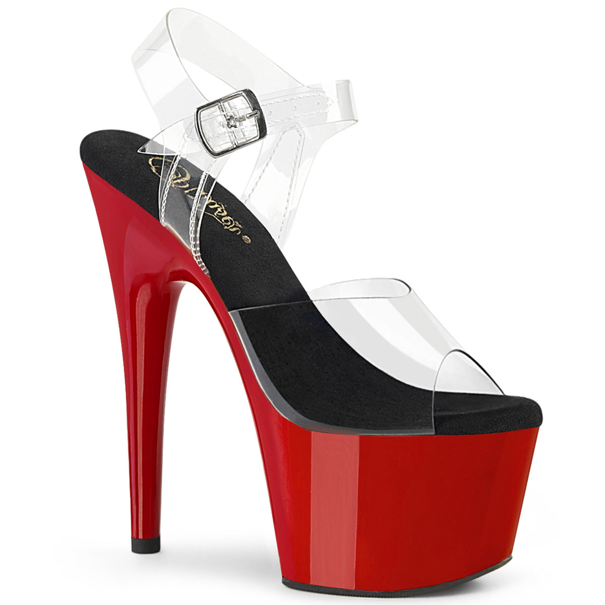 7 Inch Heel ADORE-708 Clear Black Red