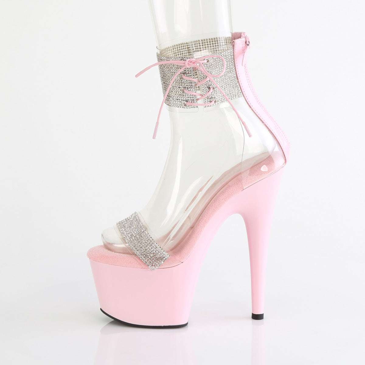 7 Inch Heel ADORE-727RS Clear Baby Pink