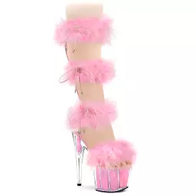 7 Inch Heel ADORE-728F Clear Baby Pink Fur