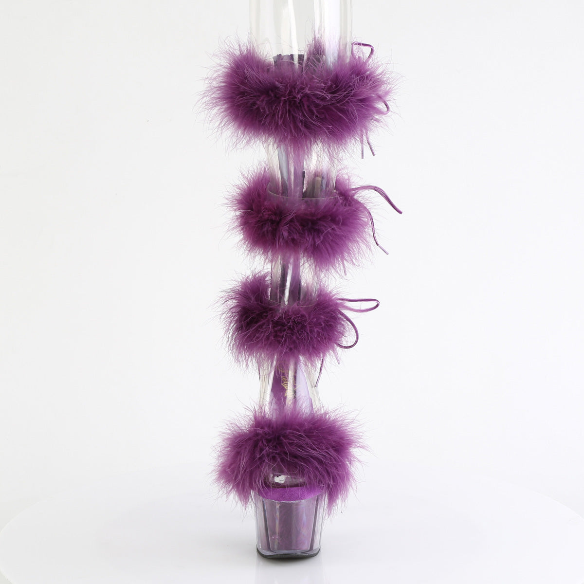 7 Inch Heel ADORE-728F Clear Purple Fur