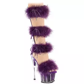 7 Inch Heel ADORE-728F Clear Purple Fur