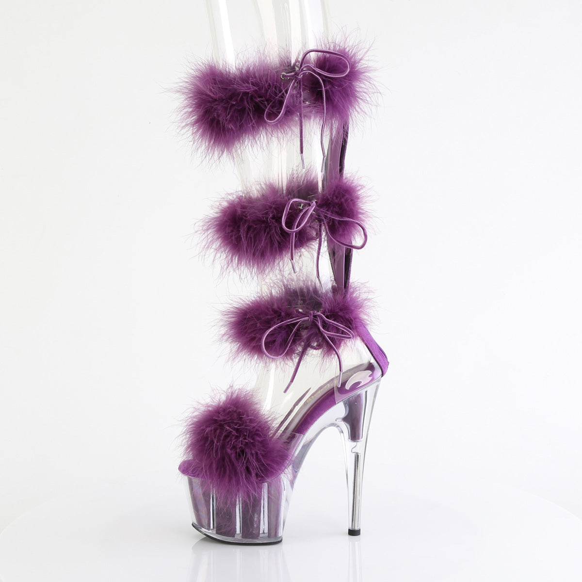 7 Inch Heel ADORE-728F Clear Purple Fur