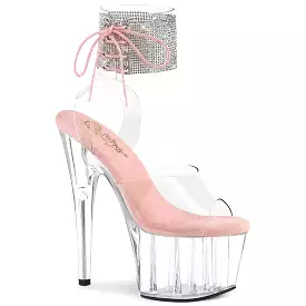 7 Inch Heel ADORE-791-2RS Clear Baby Pink Clear