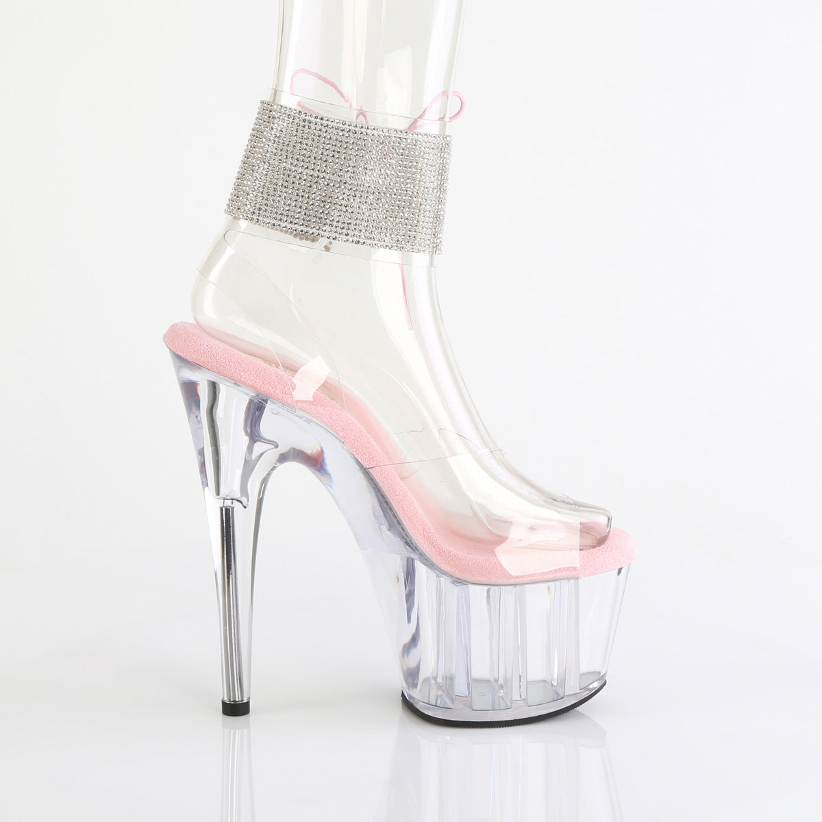 7 Inch Heel ADORE-791-2RS Clear Baby Pink Clear