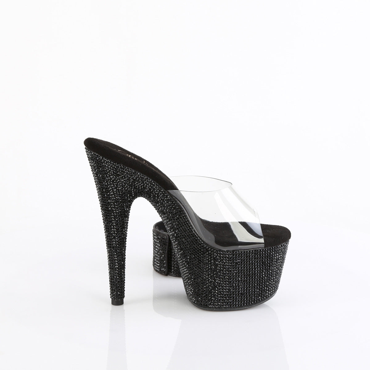 7 Inch Heel BEJEWELED-712RS Clear Black Rhinestone