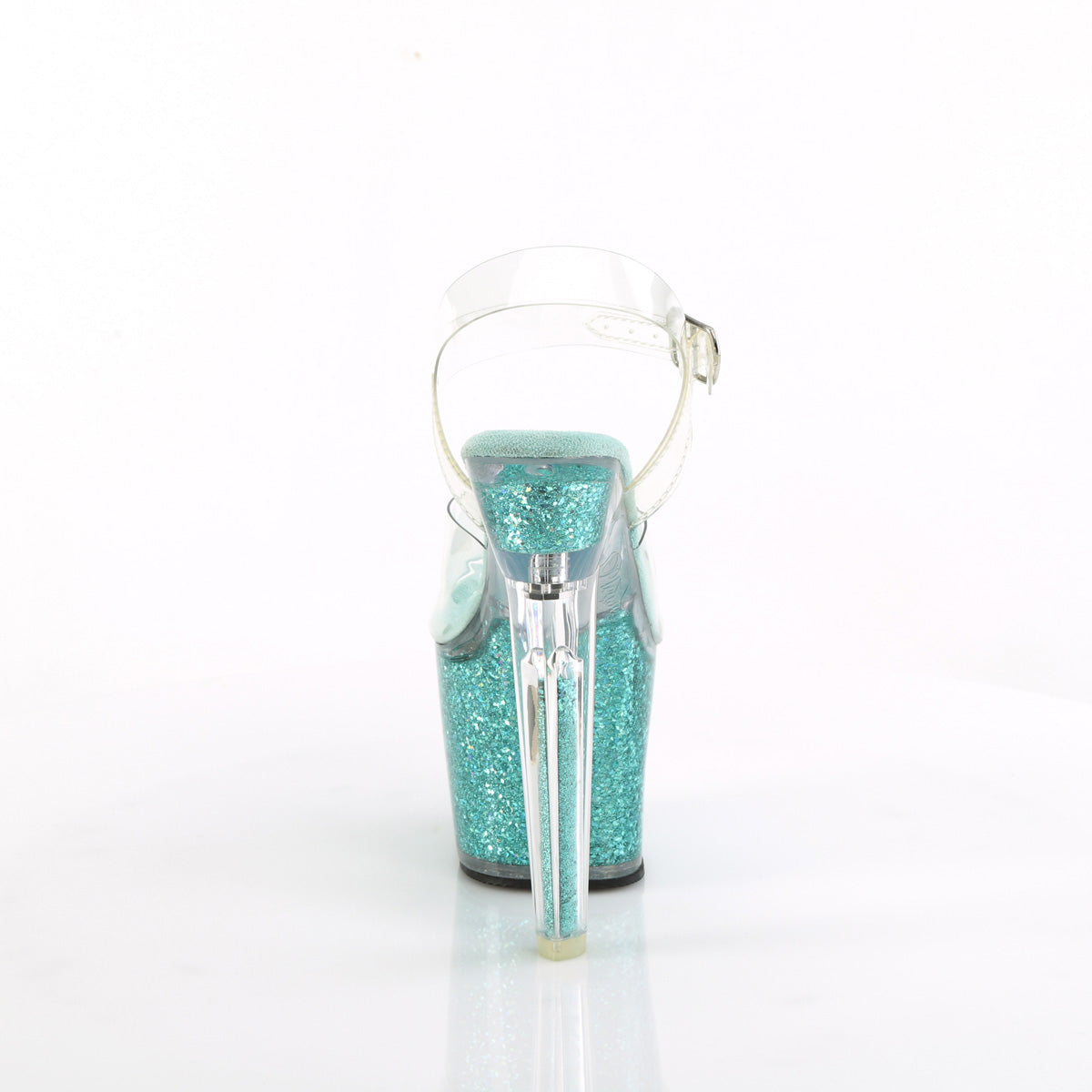 7 Inch Heel LOVESICK-708SG Clear Aqua Glitter