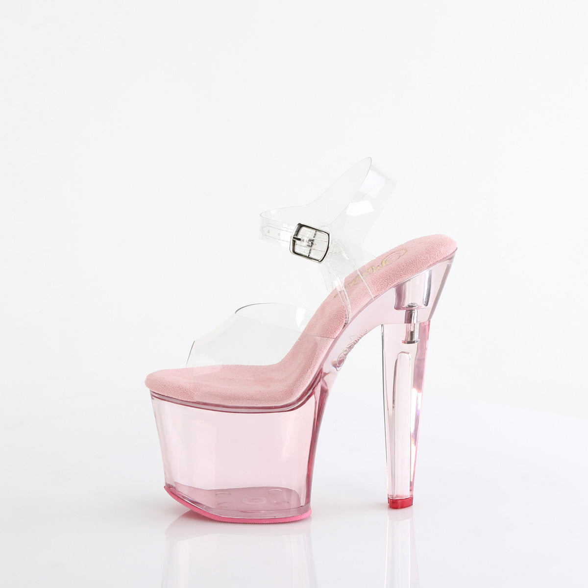 7 Inch Heel LOVESICK-708T Clear Baby Pink Tinted