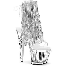 7 Inch Heel SPECTATOR-1017RSF Clear Silver Chrome