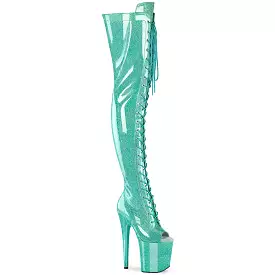 8 Inch Heel FLAMINGO-3021GP Aqua Glitter