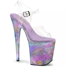 8 Inch Heel FLAMINGO-808NEB Clear Lavender