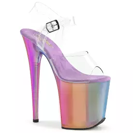 8 Inch Heel FLAMINGO-808RMT Clear Rainbow