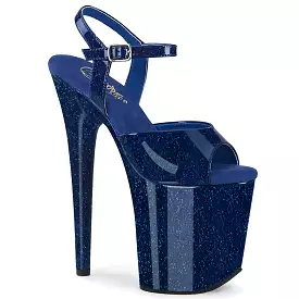 8 Inch Heel FLAMINGO-809GP Navy Blue Glitter