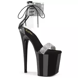 8 Inch Heel FLAMINGO-827RS Clear Black