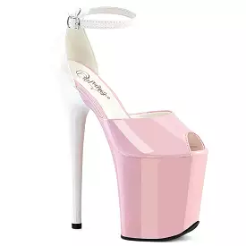 8 Inch Heel FLAMINGO-868 Baby Pink White