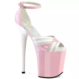 8 Inch Heel FLAMINGO-884 Baby Pink White