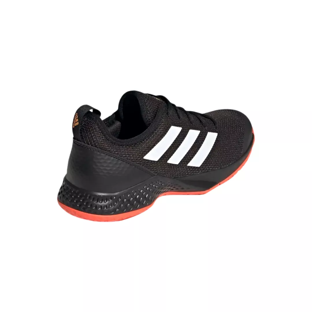 Adidas Court Flash Tennis Shoes - Core Black/Cloud White/Solar Red