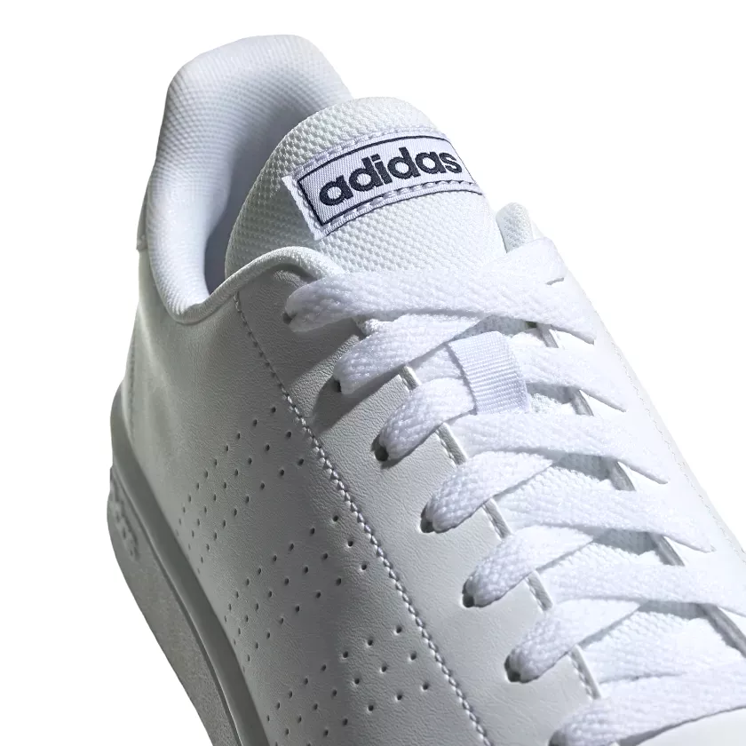 Adidas Mens White Advantage Base Casual Tennis Shoes