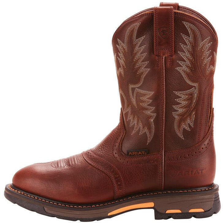 Ariat Men's WorkHog Pull-On 10 Soft Toe Western Work Boot - Copper - 10001187