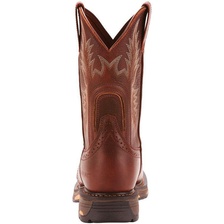 Ariat Men's WorkHog Pull-On 10 Soft Toe Western Work Boot - Copper - 10001187