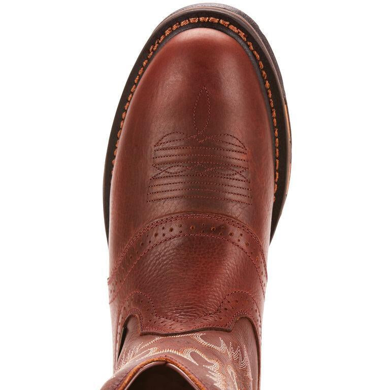 Ariat Men's WorkHog Pull-On 10 Soft Toe Western Work Boot - Copper - 10001187