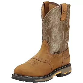 Ariat Men's WorkHog Pull-On 10 Soft Toe Work Western Boot - Bark - 10001188